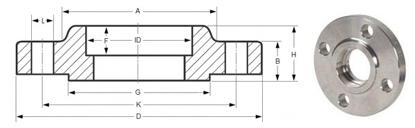 Socket Weld  Flanges dimensions